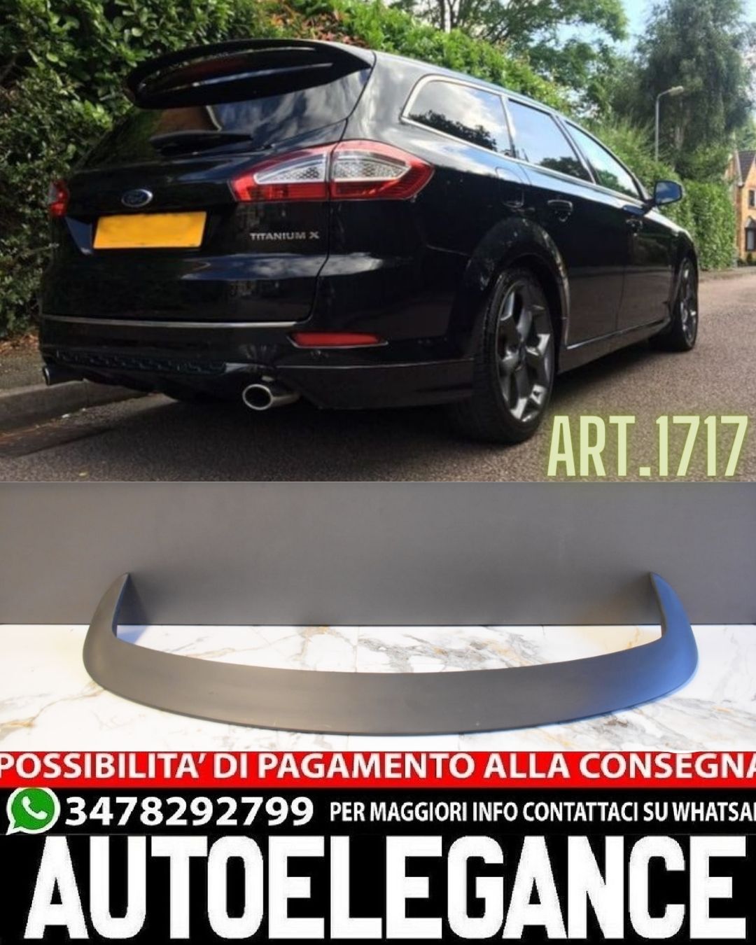 SPOILER ADATTO PER FORD MONDEO 2007-2014 STATION WAGON LOOK GREZZO