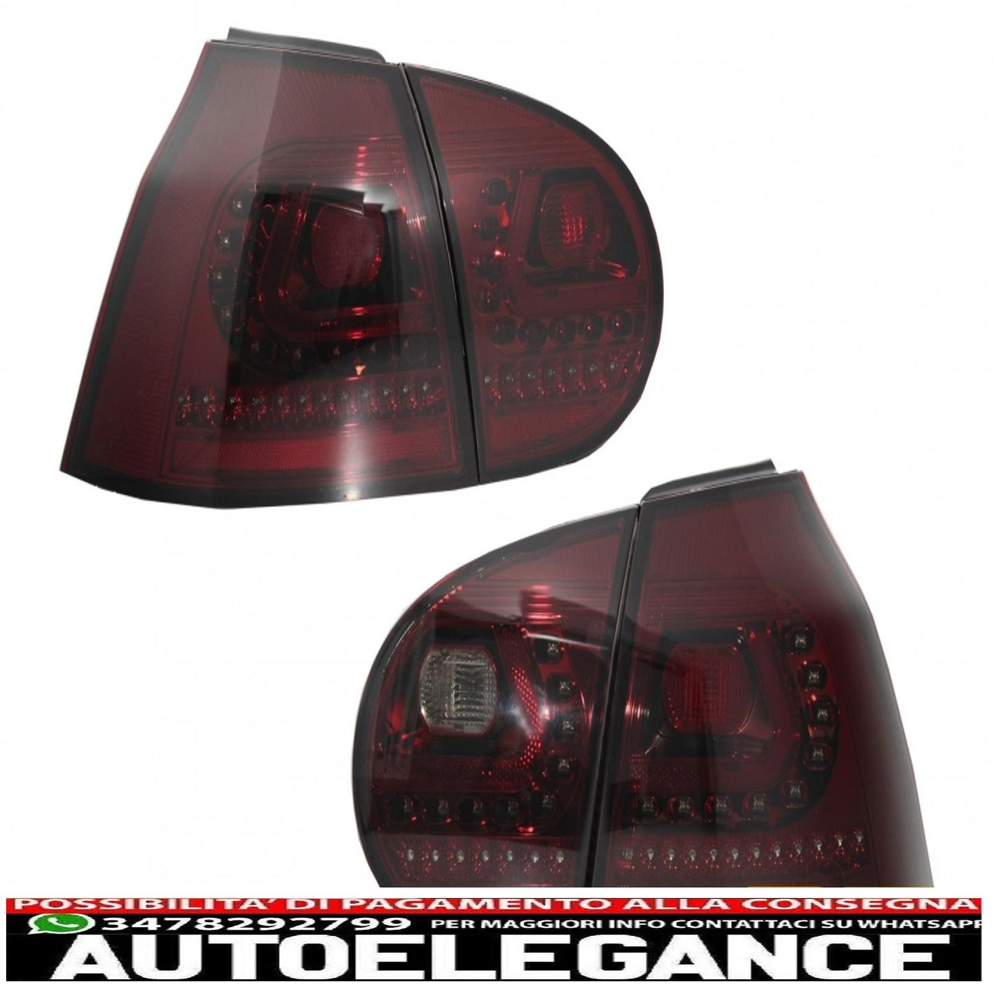 litec led rear lights suitable for vw golf 5 v (2004-2009) red/smoke with dynamic sequential turning light