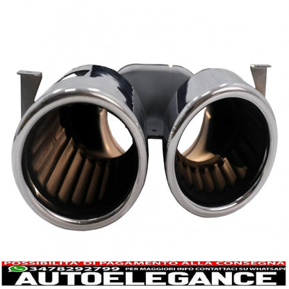 Exhaust pipes suitable for mercedes a-class w177 cla ii x118 c118 gla suv h247 glb suv x247 35 amg / 45 amg (2018-) 45s chrome design
