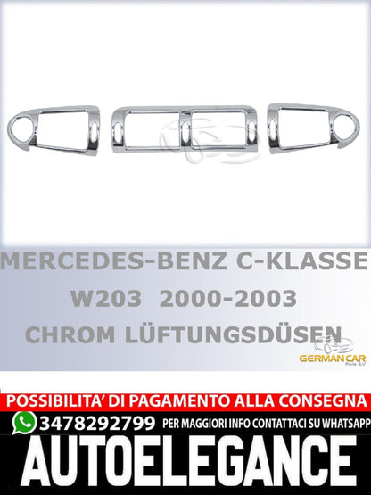 FOR MERCEDES BENZ W203 C-CLASS PEARL CHROME VENTILATION NOZZLES VENTILATION 