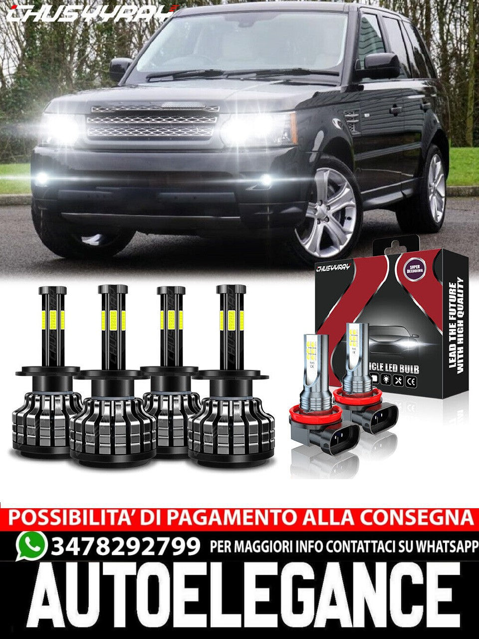 Per Land Rover Range Rover Sport 06-09 Faro LED 6000K + KIT lampadine fendinebbi