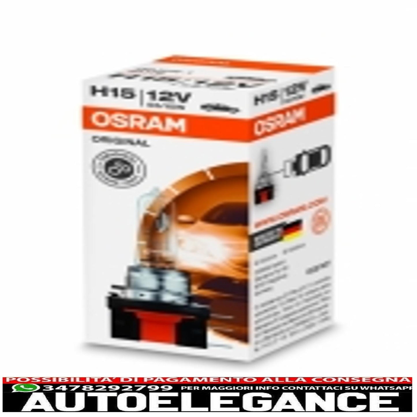 osram 64176 h15 12v 15/55w halogen headlamp cardboard box (1 unit)