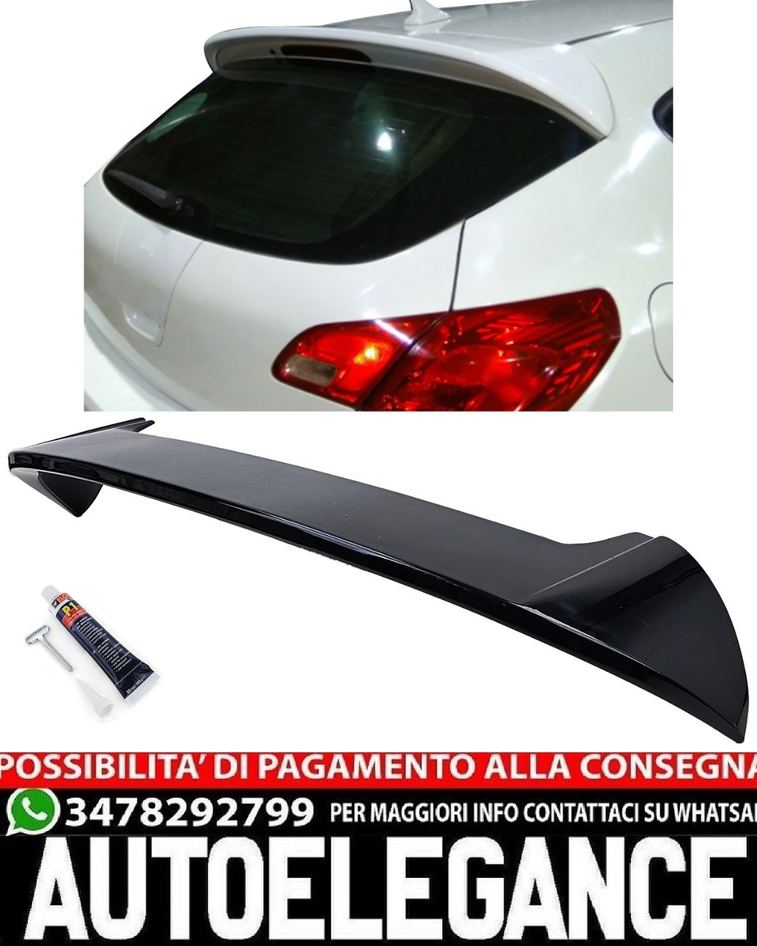SPOILER POSTERIORE ADATTO PER OPEL ASTRA J HATCHBACK 2009-2015 LOOK NERO LUCIDO