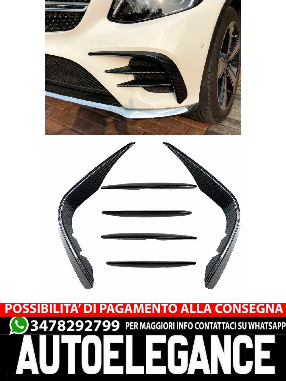 SUITABLE FOR MERCEDES X253 C253 GLC AMG LINE (VOR FACELIFT) FRONT AERO FLAP 