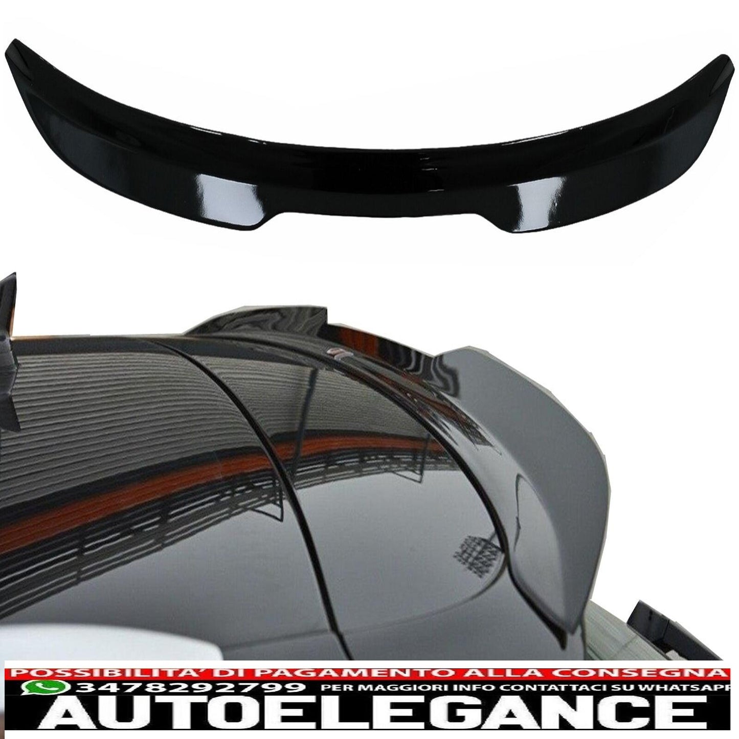 Spoiler sul tetto aggiuntivo per Audi A6 C7 4G Avant 2011-2015 Nero lucido