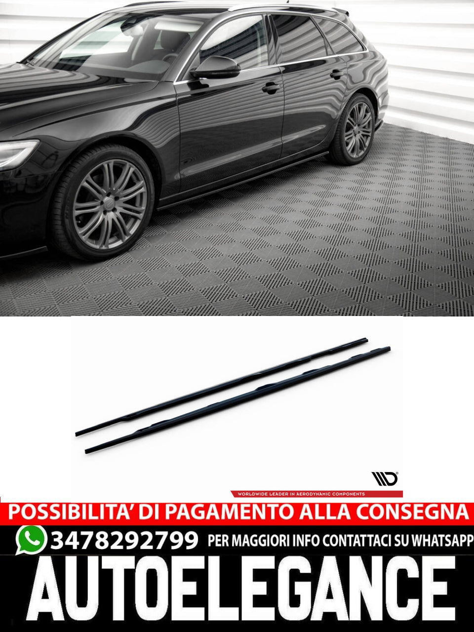 MINIGONNE LATERALI ADATTE PER V.2 AUDI A6 BERLINA / AVANT C7 (2011 - 2014)