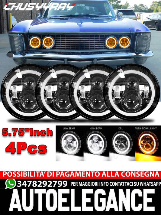 4PCS 5 3/4" 5.75inch Round LED Headlights Hi/Lo Beam For Buick Riviera1963-1974