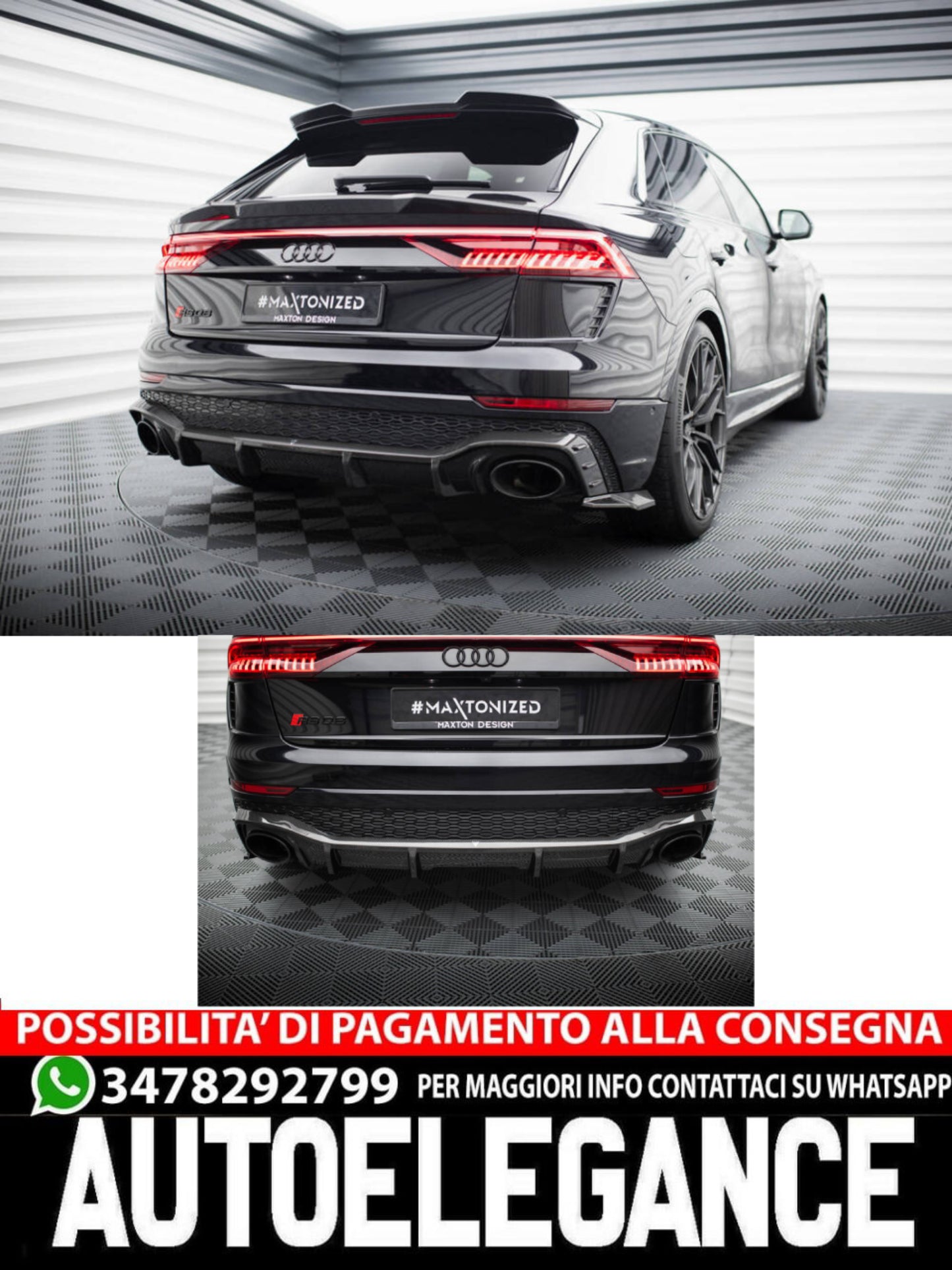 DIFFUSORE POSTERIORE CARBONIO compatibile per AUDI RSQ8 MK1  (2019 - )