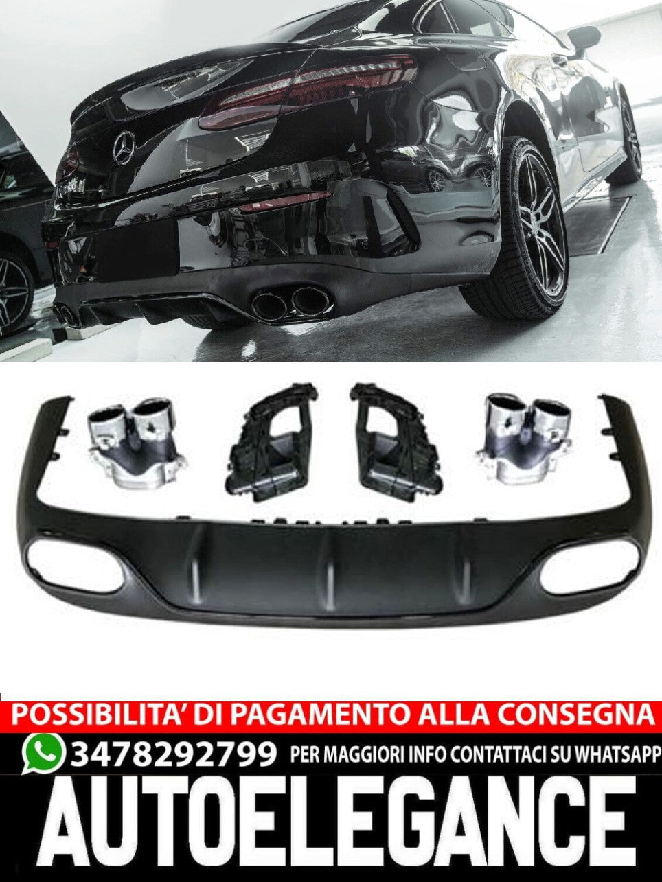 Adatto per Mercedes C238 A238 diffusore pre-lifting + mascherine scarico