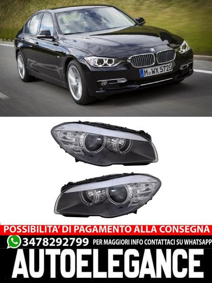 Set fari per Serie 5 BMW F10 F11 2009-2013 H7 Alogena Angel Eyes LWR