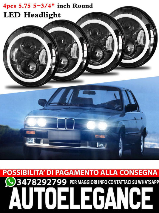 4PCS 5.75" 5-3/4" Round LED Headlights DRL Projector Beam for BMW Base1969-1988