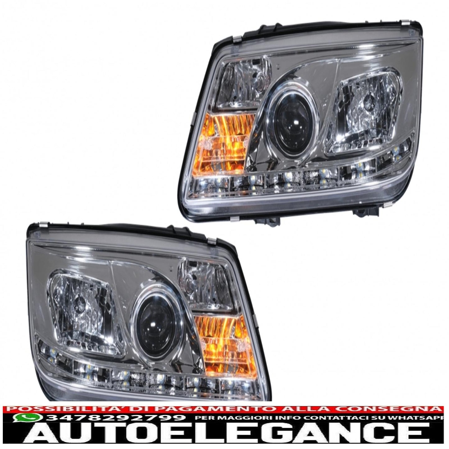 daytime running lights suitable for vw bora (09.1998-05.2005) chrome 