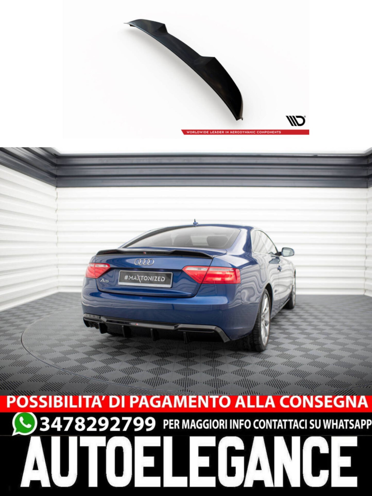 SPOILER CAP adatto per 3D AUDI A5 / A5 S-LINE / S5 COUPE 8T
