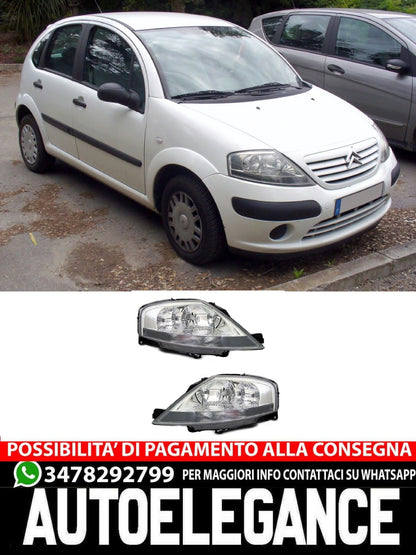 Headlight set for Citroen C3 FC 2002- H1 H7 LWR Engine 