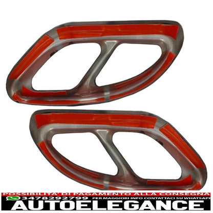 Copri terminali marmitta neri adatti per mercedes classe c w205 s65 e65 gle w166 x166 glc w253 design sportivo AUTOELEGANCERICAMBI