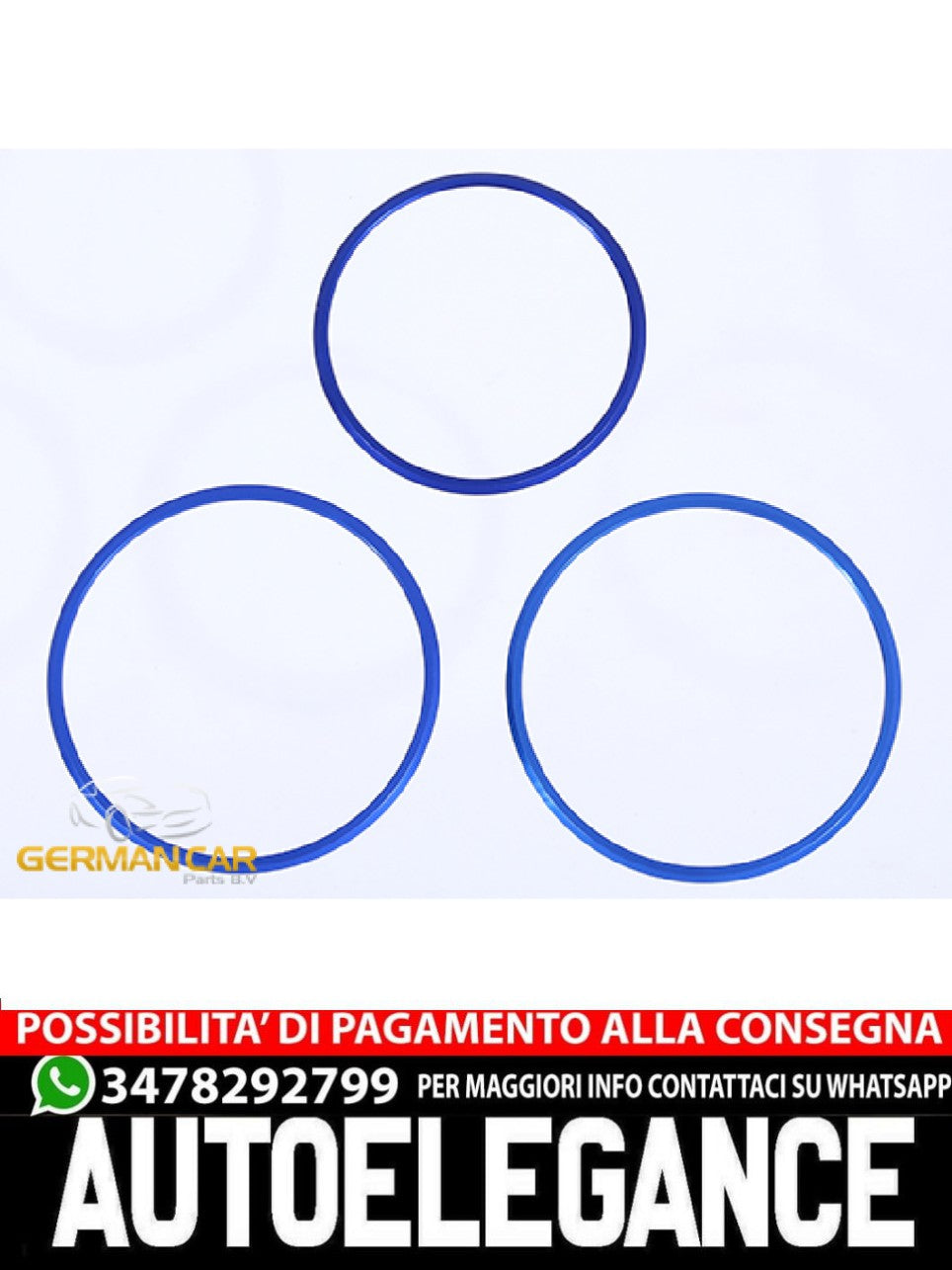 Seat adjustment rings for Mercedes A, B, CLA, GLA BLUE aluminum 