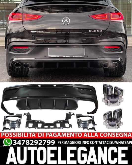 DIFFUSORE+TERMINALI ADATTI PER MERCEDES-BENZ W167 C167 GLE COUPE LOOK 53 AMG