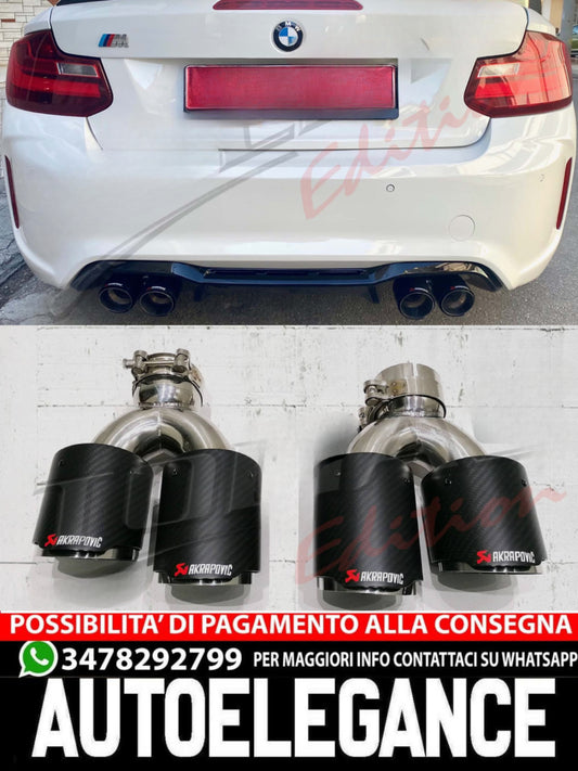 AKRAPOVIC TYPE DOUBLE EXHAUST TIPPER SUITABLE FOR ALFA ROMEO GIULIA 