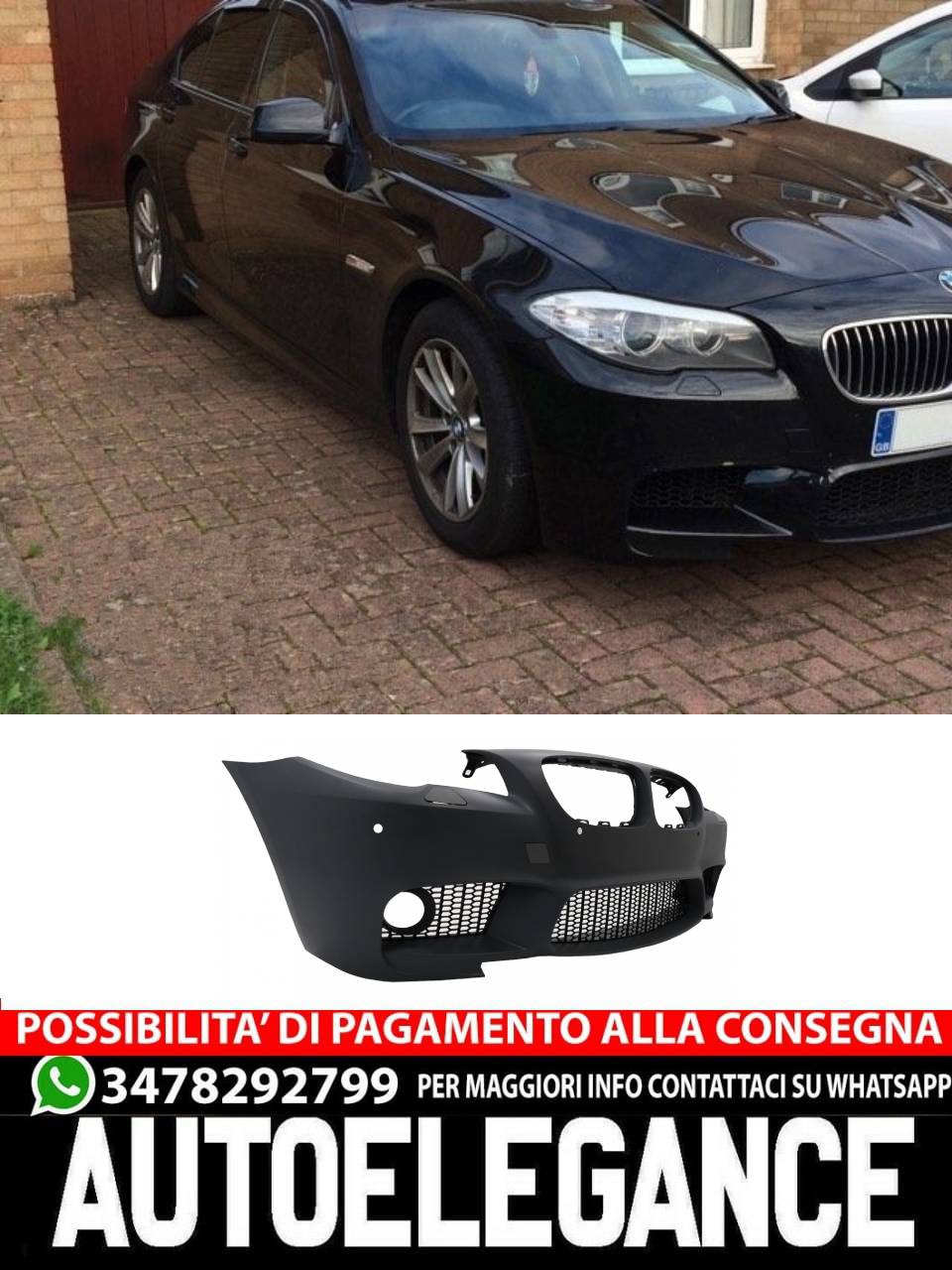 Paraurti anteriore adatto per BMW Serie 5 F10 F11 (2011-2014) M5 Design