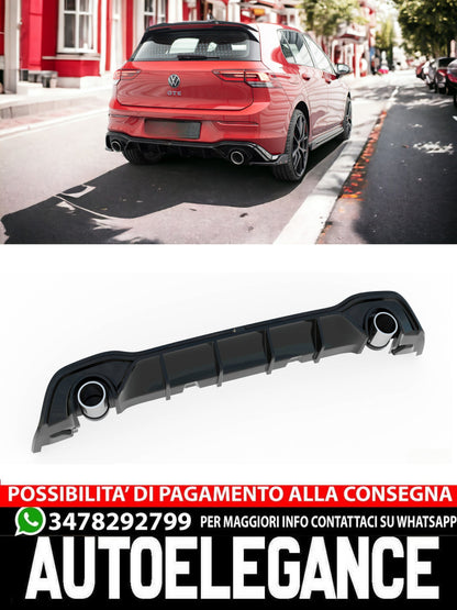REAR DIFFUSER + EXHAUST TIPPER FOR VOLKSWAGEN GOLF GTE MK8 