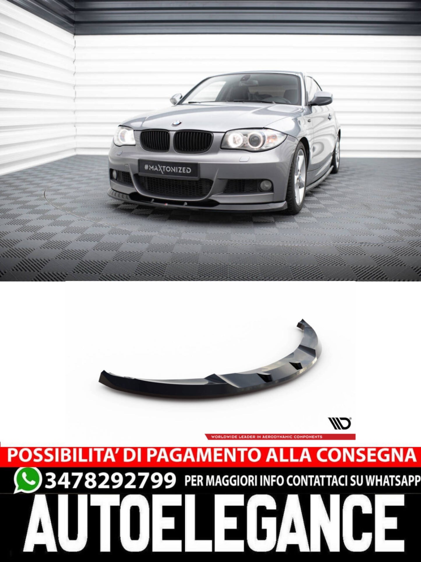 SPLITTER ANTERIORE adatto per V.2 BMW 1 M-PACK E82   2007 - 2011