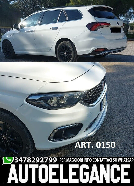 SPOILER SOTTO PARAURTI ANTERIORE + POSTERIORE PER FIAT TIPO SW IN ABS DIFFUSORE