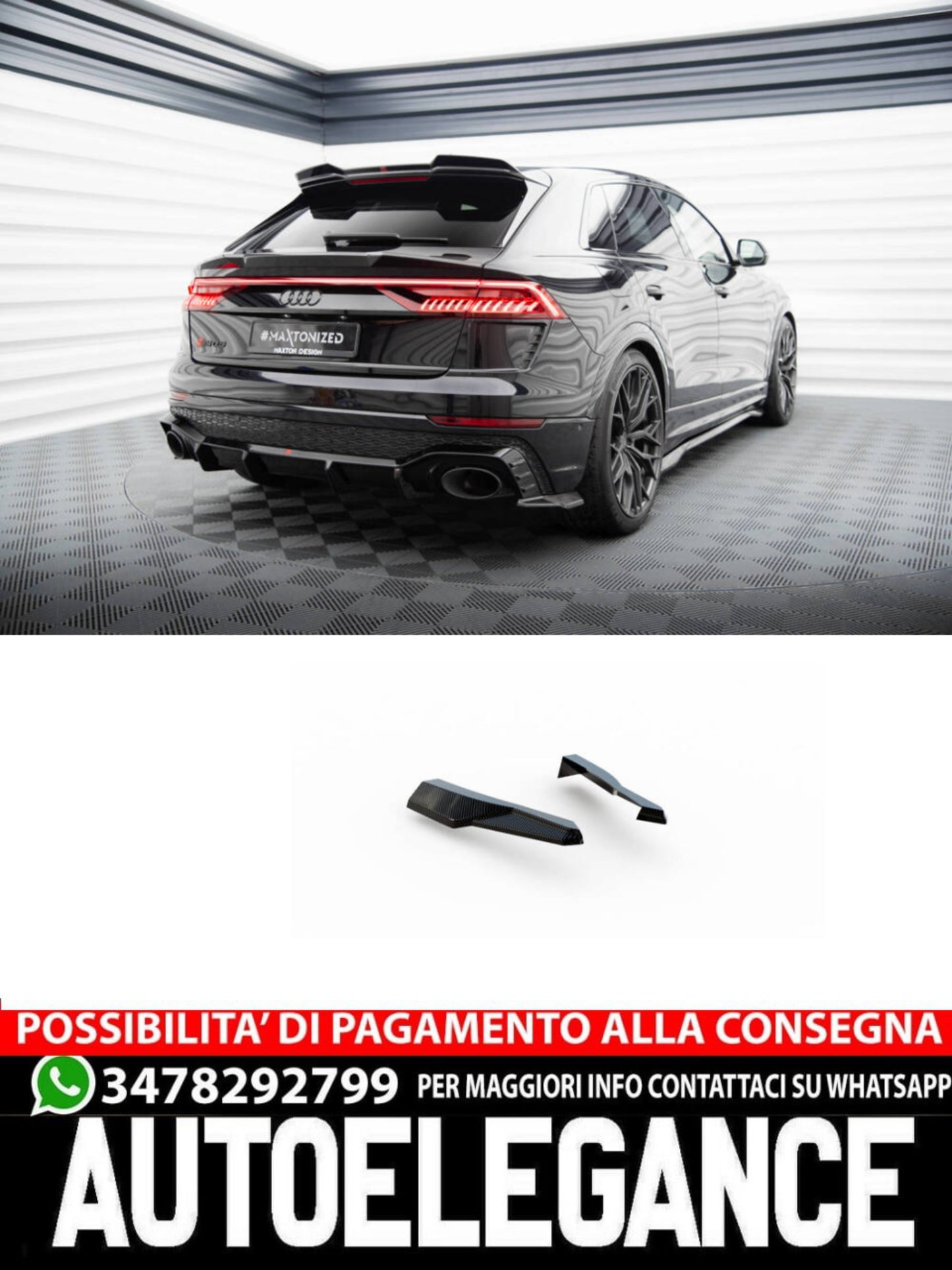 SPLITTER LATERALI POSTERIORI compatibile per CARBONIO AUDI RSQ8 MK1  (2019 - )