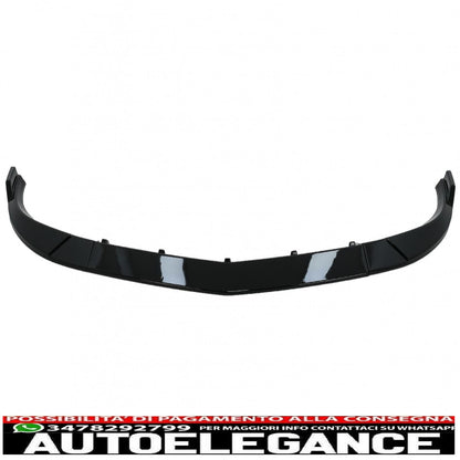 Front Bumper Spoiler Lip Extension Fit For Mercedes C Class W204 S204 C204 Sport Line (2011-2014) Piano Black