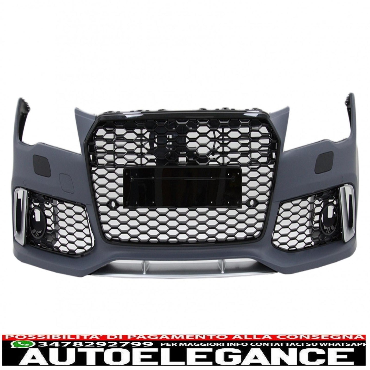 paraurti anteriore con diffusore e terminali di scarico adatti per audi a7 4g pre-facelift (2010-2014) design rs7