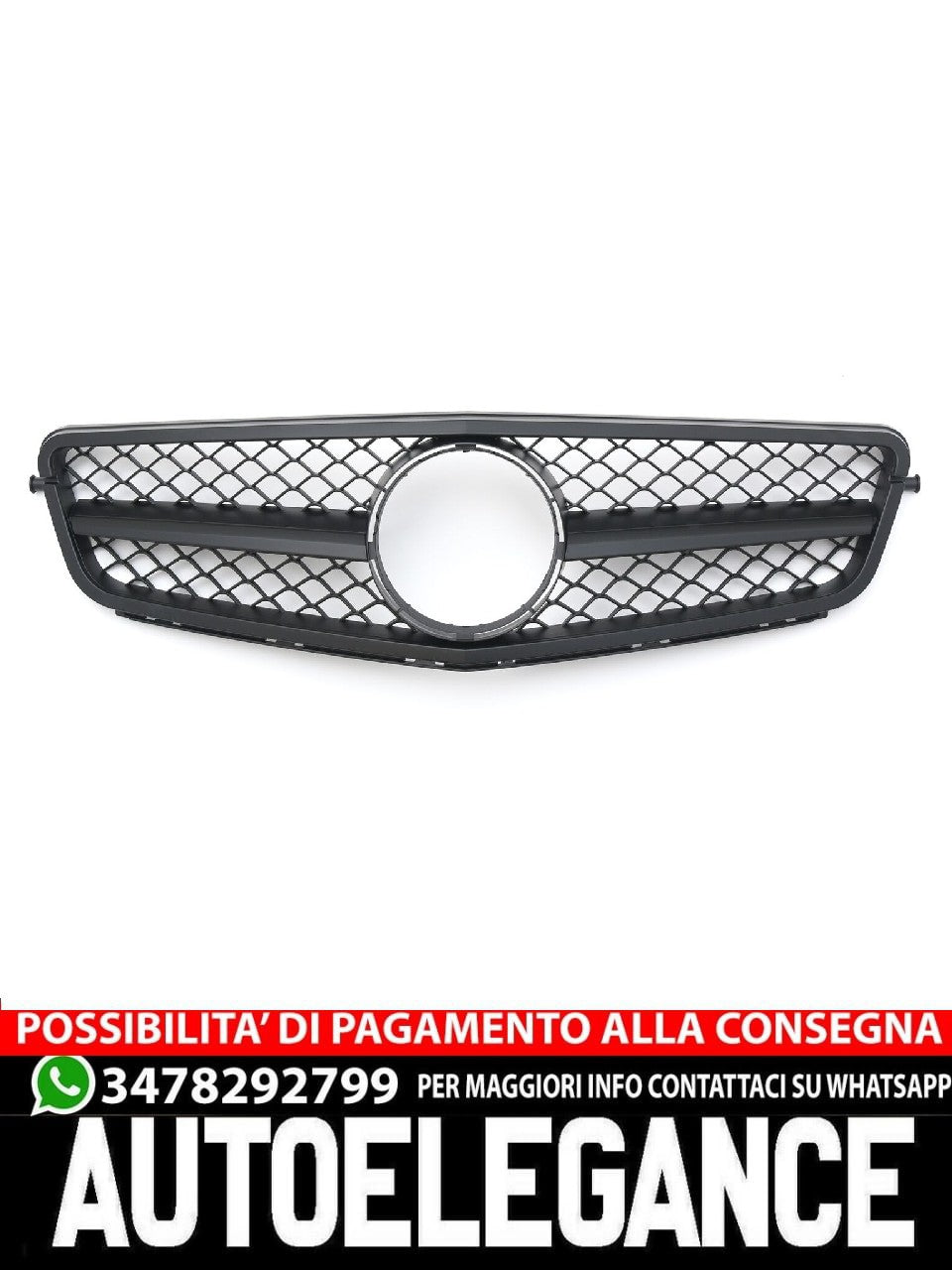 Griglia sportiva per Mercedes W204 S204 C nero opaco C63 AMG