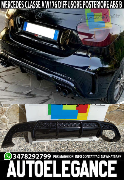 MERCEDES A-CLASS W176 REAR BUMPER DIFFUSER GLOSSY ABS AMG B - 04