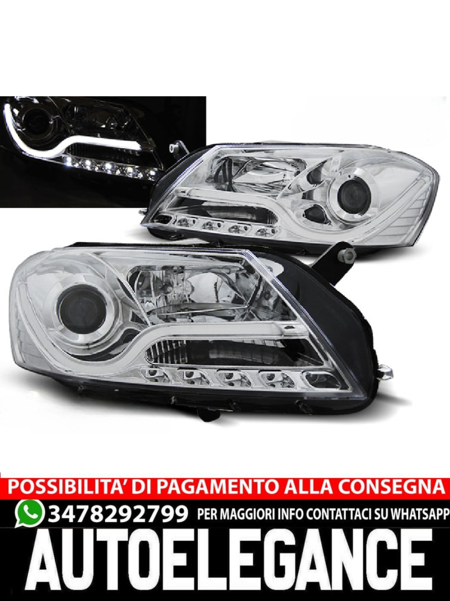 CHROME HEADLIGHT TUBE for VW PASSAT B7 10.10-10.14 