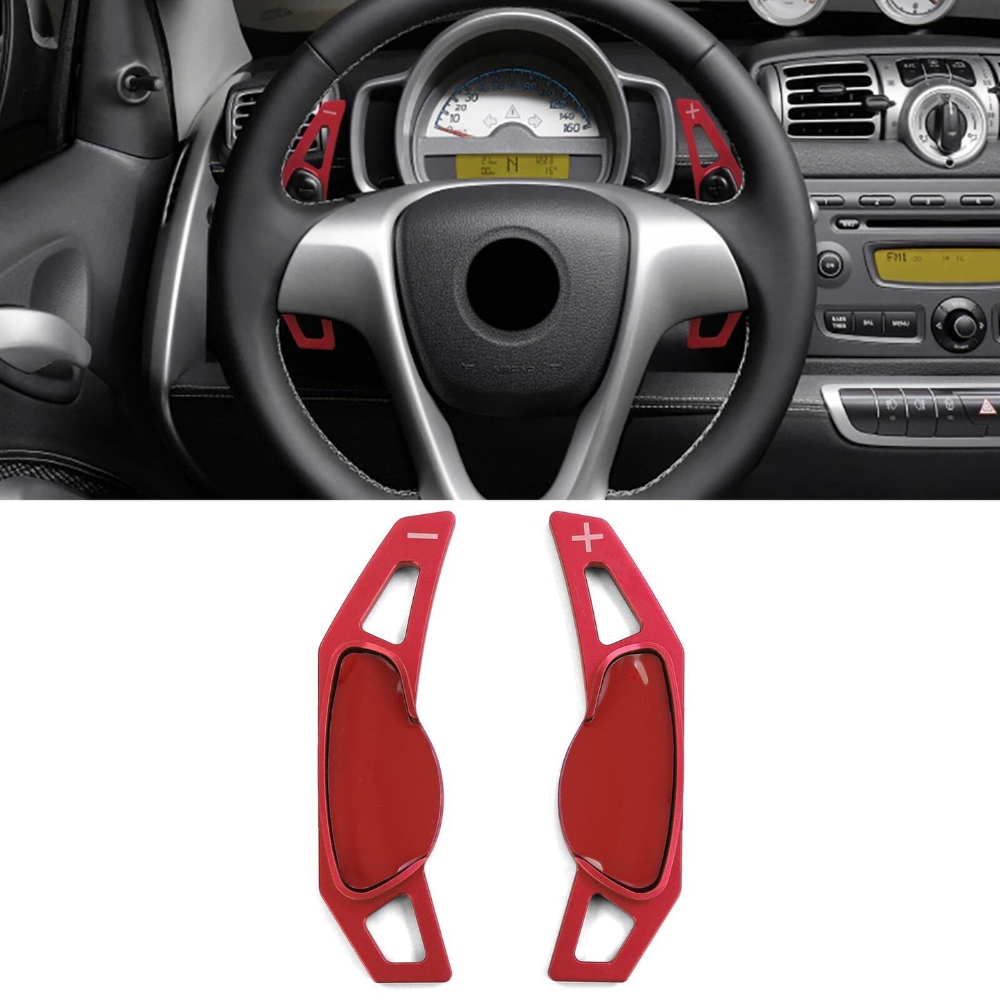Red alu gear lever extension for Smart ForFour 453 14-18
