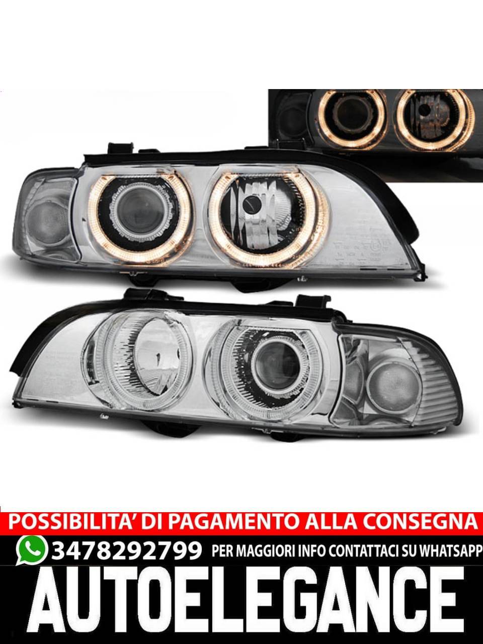 FARI ANTERIORI ANGEL EYES CHROME per BMW E39 09.95-06.03