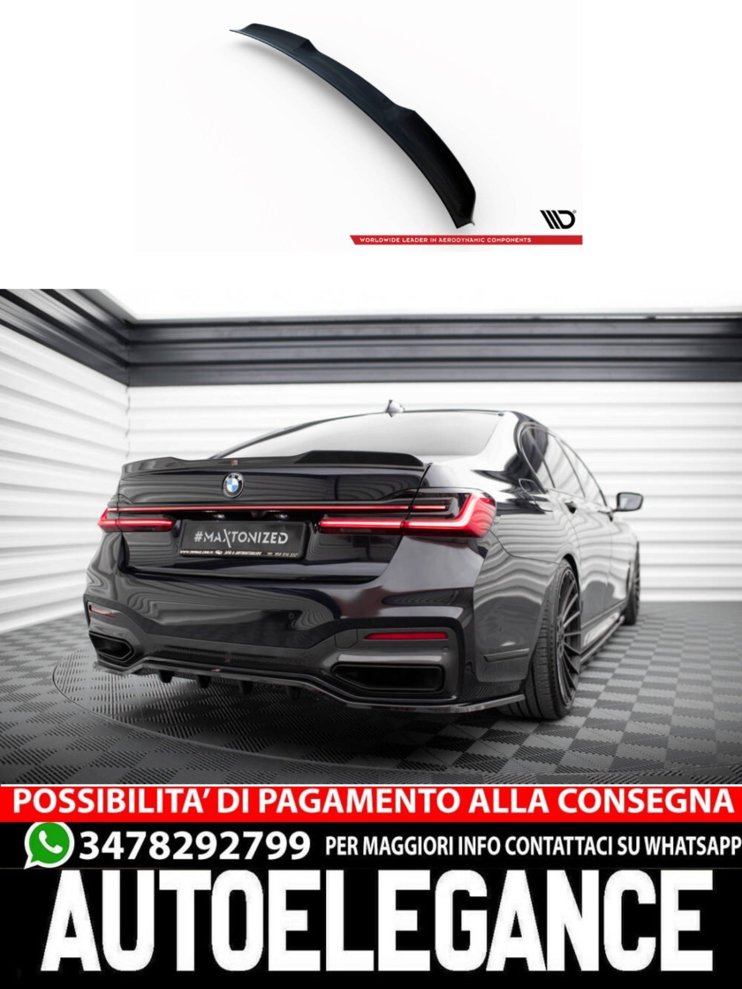 TAPPO SPOILER 3D adatto per BMW 7 M-PACK G11  (2015 - 2022)