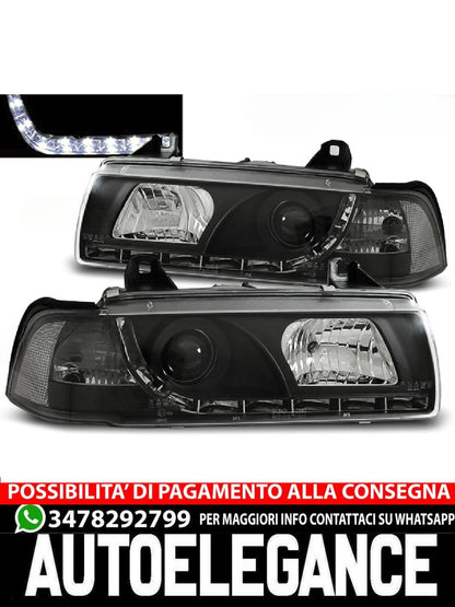 FARI ANTERIORI DAYLIGHT BLACK adatti compatibili per BMW E36 12.90-08.99