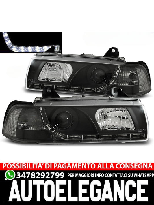 FARI ANTERIORI DAYLIGHT BLACK adatti compatibili per BMW E36 12.90-08.99