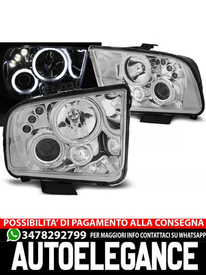 FARI CROMATI ANGEL EYES ADATTI COMPATIBILI PER FORD MUSTANG 04-09