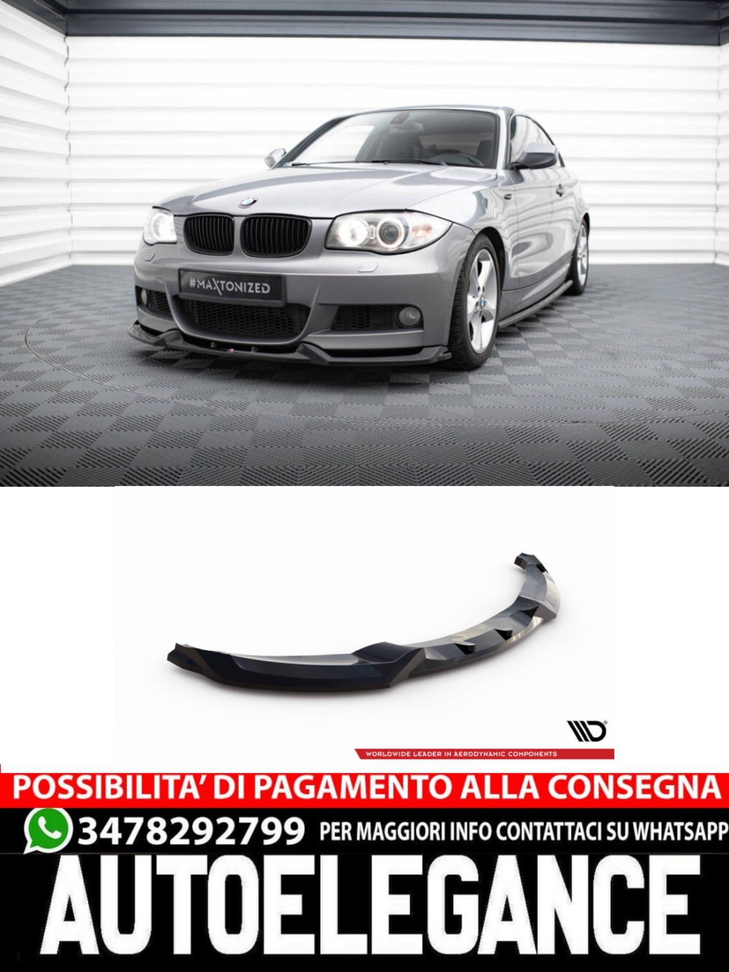 SPLITTER ANTERIORE compatibile per V.1 BMW 1 M-PACK E82  (2007-2011)