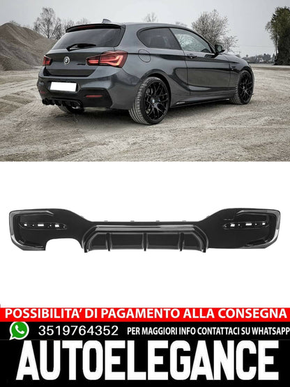 Diffusore posteriore doppio tubo adatto per BMW Serie 1 F20 M-Sport LCI 2015