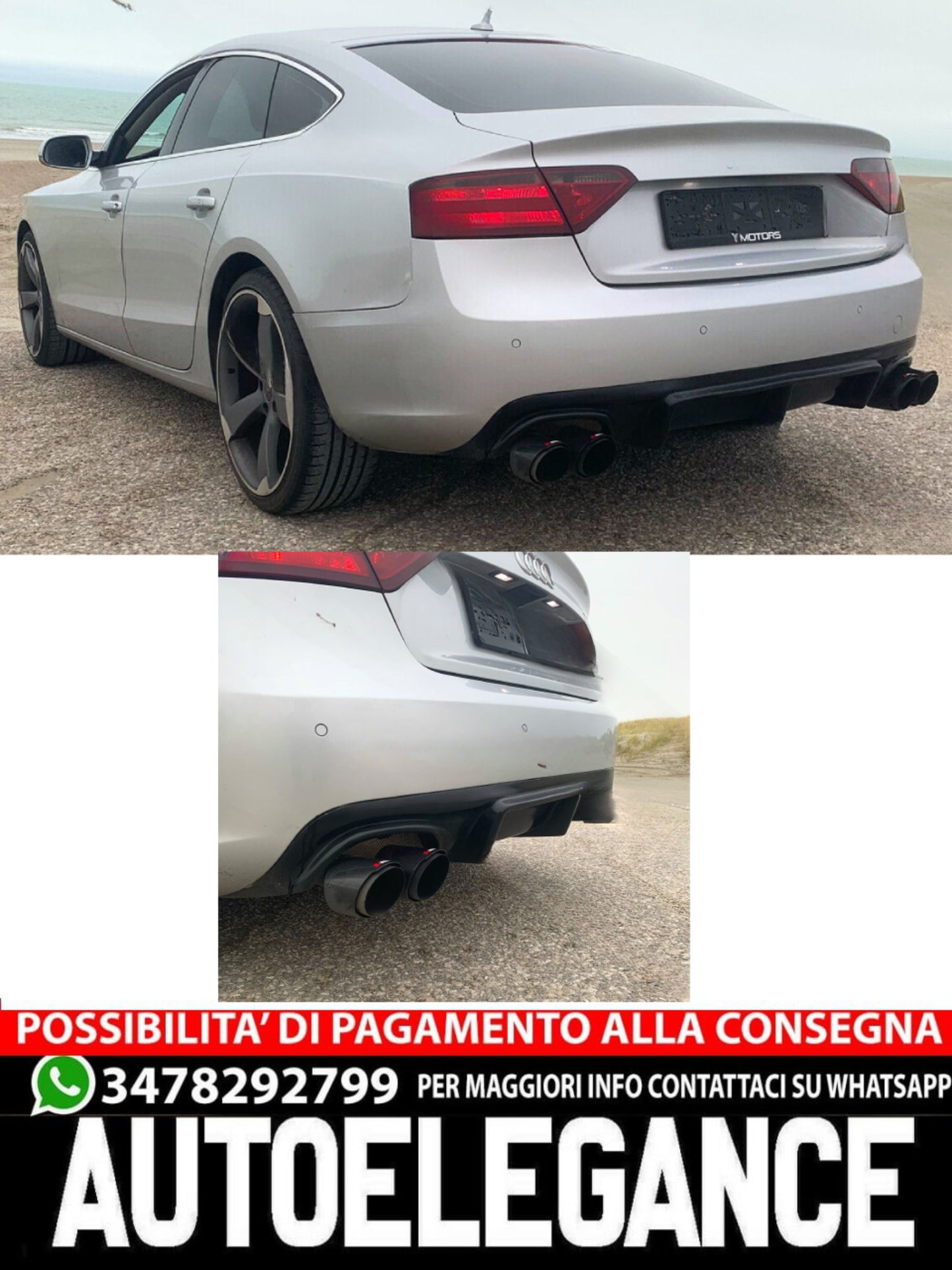 DIFFUSORE AUDI A5 SPORTBACK FACELIFT ( 2012-2016 )PER PARAURTI STANDARD