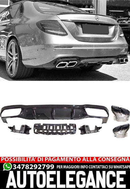 REAR DIFFUSER SUITABLE FOR MERCEDES W213 E CLASS WITH BLACK EXHAUSTS LOOK 63