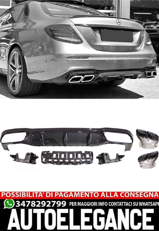 REAR DIFFUSER SUITABLE FOR MERCEDES W213 E CLASS WITH BLACK EXHAUSTS LOOK 63