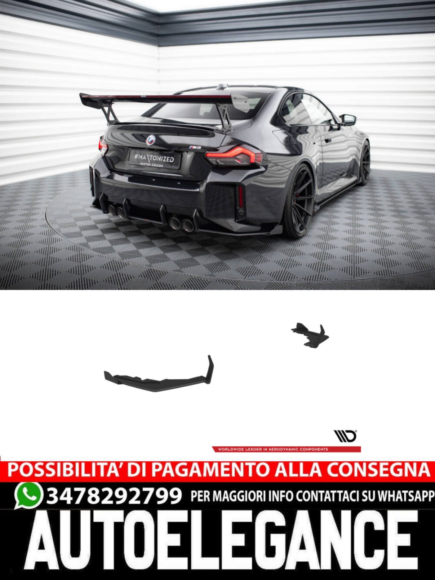 SPLITTER LATERALI POSTERIORI STREET PRO adatto per V.1 + FLAPS BMW M2 G87  (2023- )