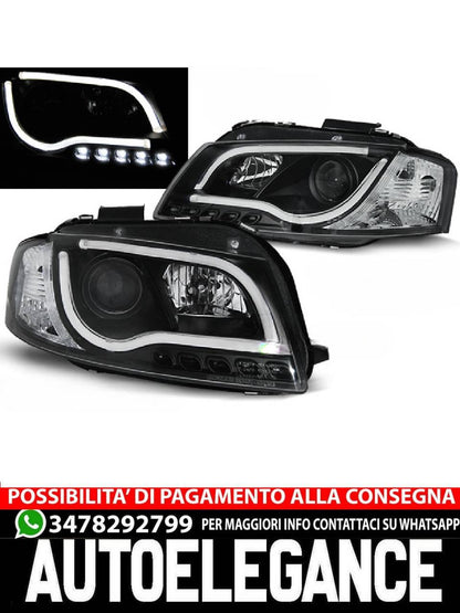 TUBO FARI DRL NERO per AUDI A3 8P 05.03-03.08