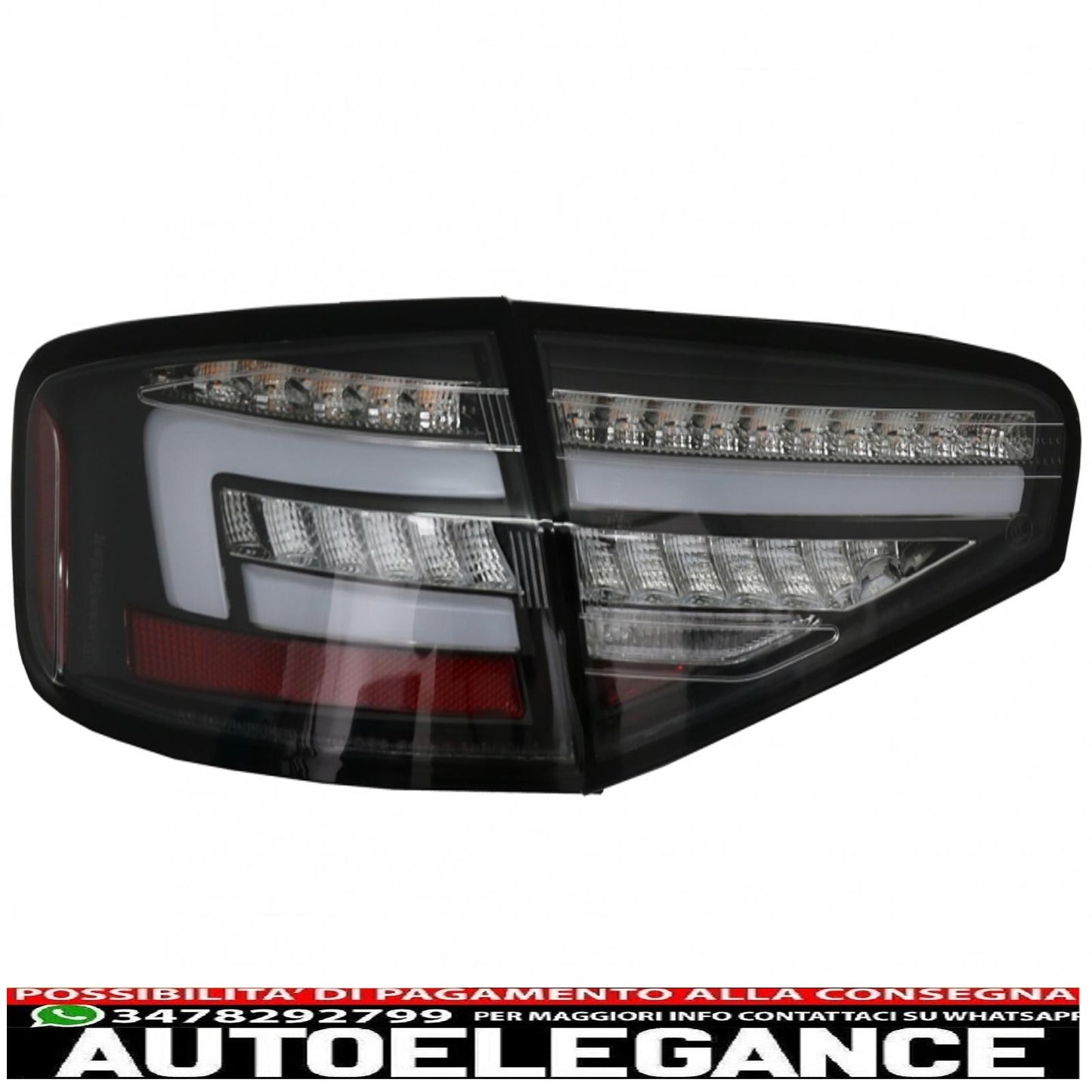 led rear lights suitable for audi a4 b8 sedan (2012-2015) red black dynamic sequential cornering lights