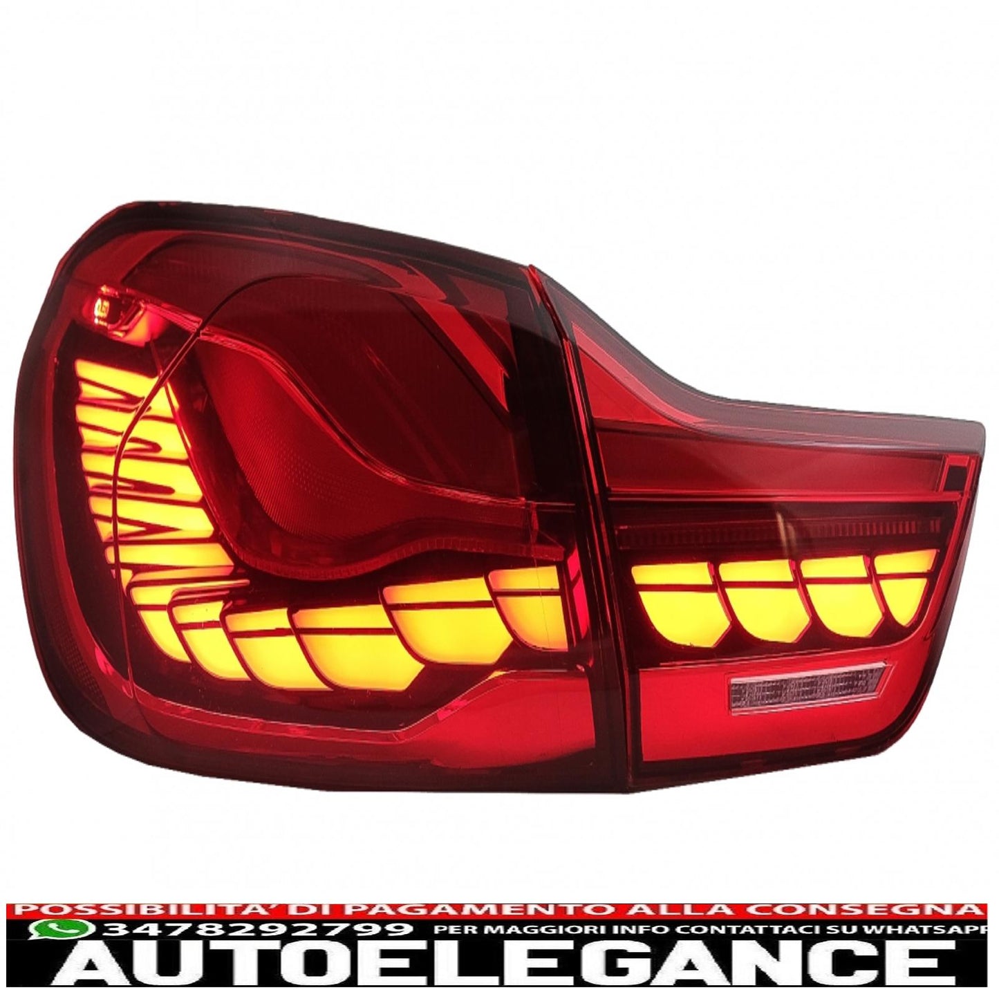 fanali posteriori oled adatti per bmw serie 4 f32 f33 f36 m4 f82 f83 (2013-03.2019) rosso trasparente con luce di svolta sequenziale dinamica