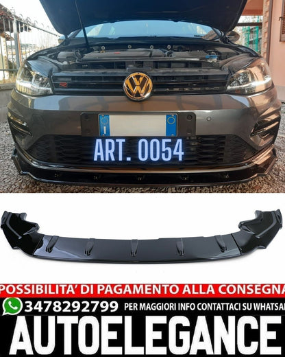 SPLITTER 3 PZ ADATTO PER VW GOLF 7 GOLF 7.5 GTI GTD RLINE NERO LUCIDO