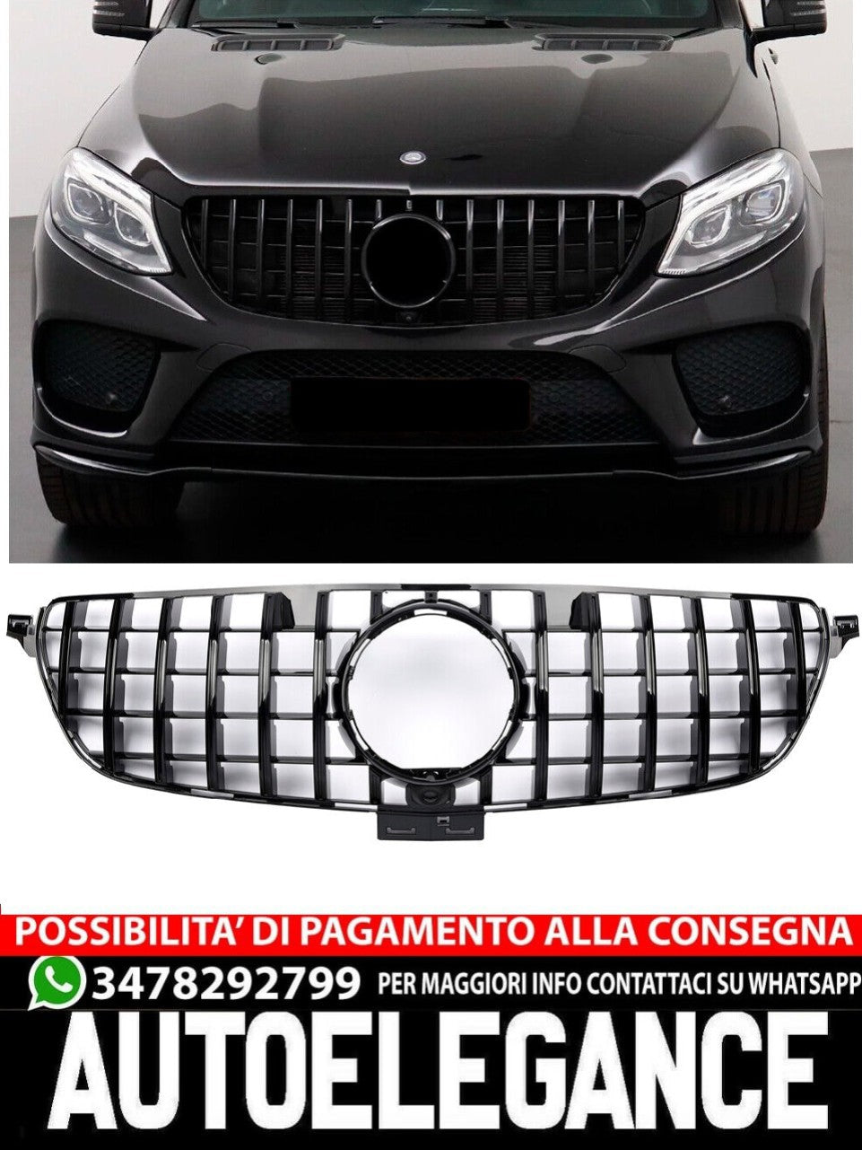 Griglia sportiva per Mercedes W166 GLE DAL 2015 PANAMERICANA AMG GT OPTIK