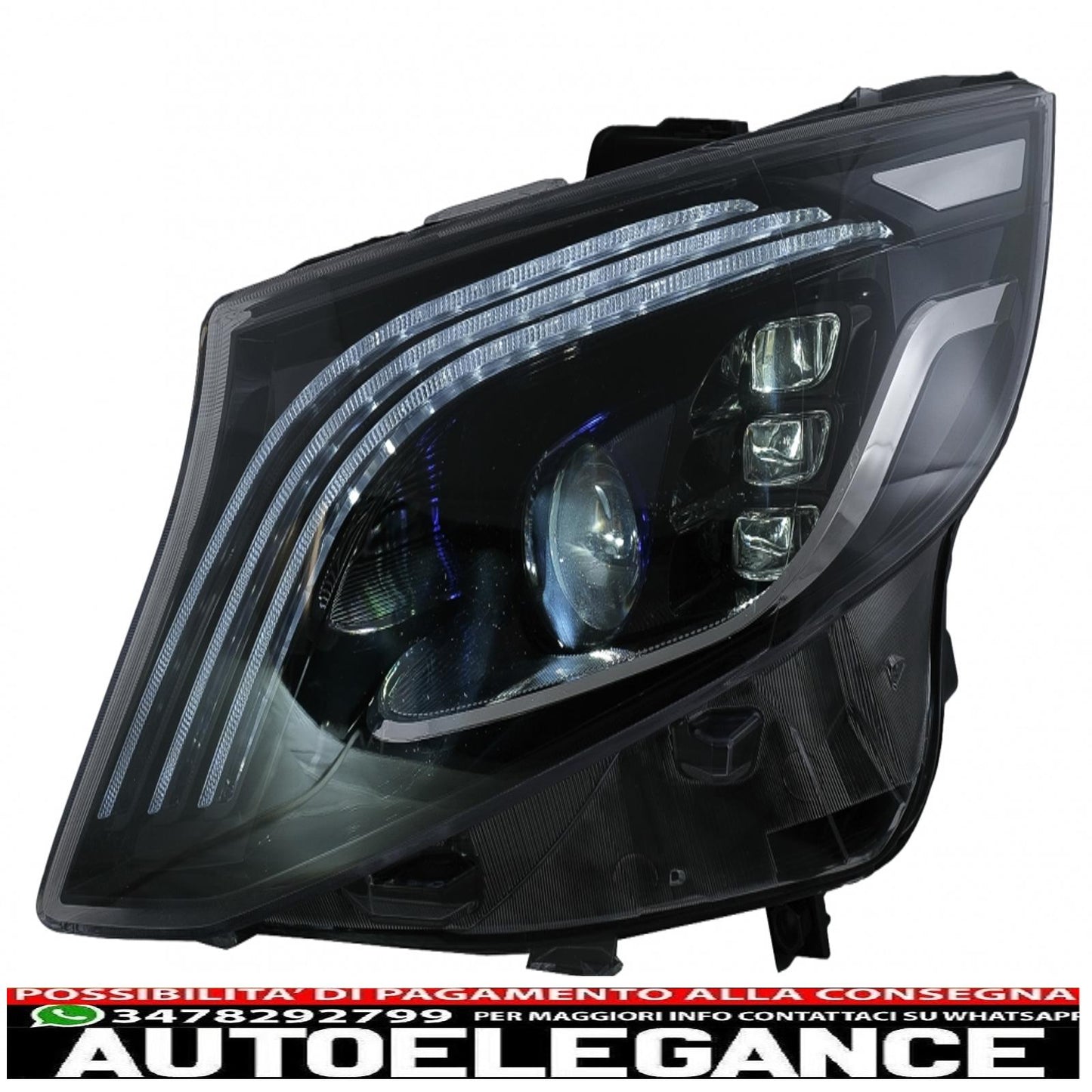 fari full led adatti per mercedes classe v w447 (2016-2020) neri